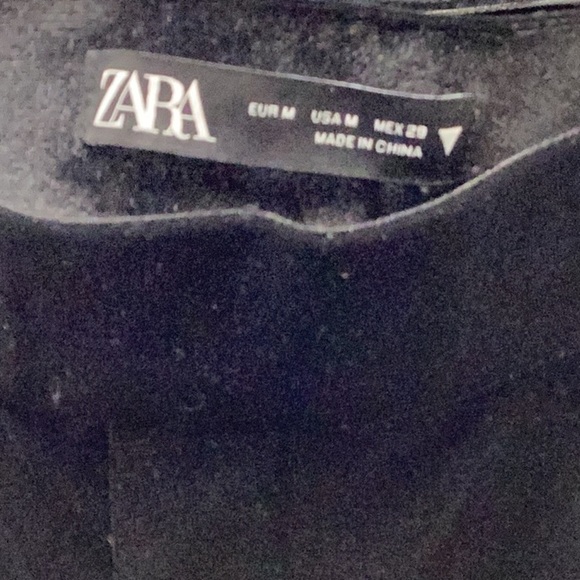 Zara Black Velvet Flared Pants Size Medium - Picture 5 of 5